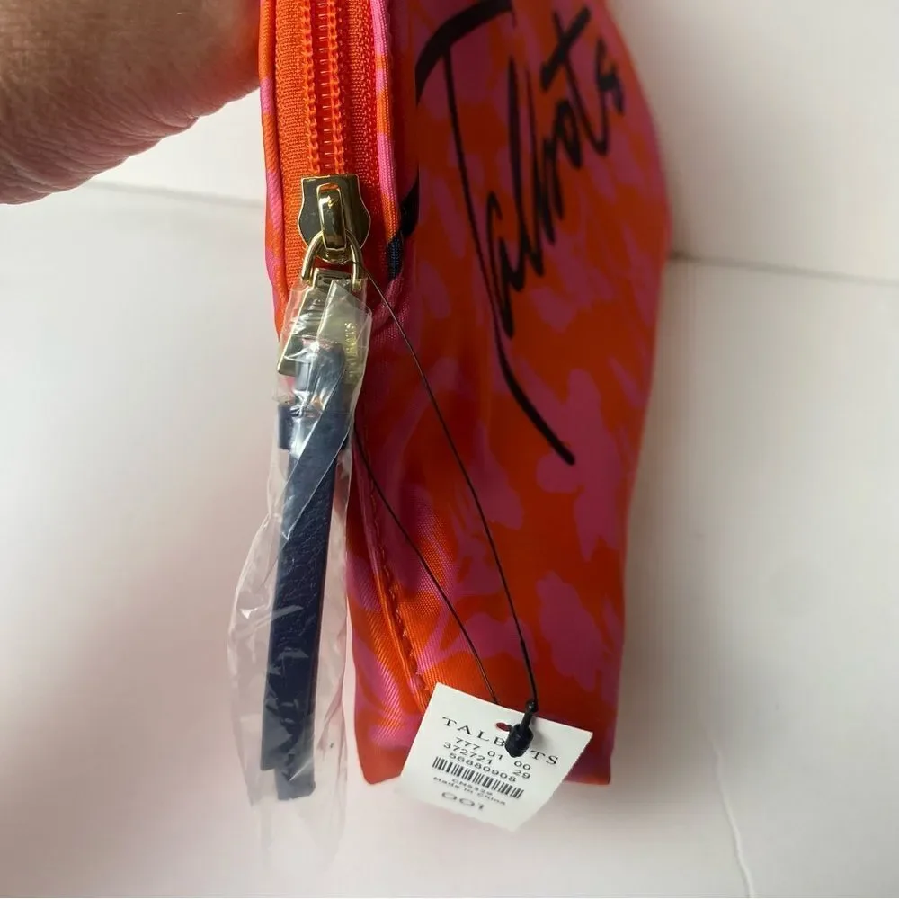 Talbots New With Tags Pink and orange Floral Cosmetic Bag